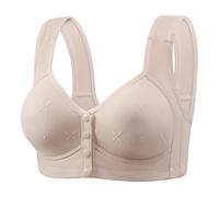 CEWIFO Reggiseno Donna Pizzo Bralette Cotone Imbottito Canotta Push-Up con Supporto Sagomato E Design Beauty Back per Taglie Forti (Light Gray, 40)