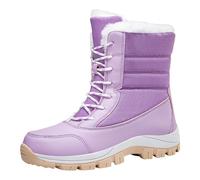 CEWIFO Scarpe Impermeabili Bambino Stivali Gomma Donna Scarponcini Neve Invernali Anfibi Alti Stivaletti con Tacco
