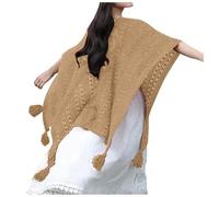 CEWIFO Scialle avvolge per Donna Inverno Lavorato a Maglia Cardigan Casual Poncho Aperto Davanti Maglione con Nappe 53,14x68,89 Pollici Sciarpa Cashmere Donna