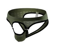 CEWIFO Slip on Uomo estive Costume Boxer Uomo Costume Uomo Mare Boxer Slip da Mare Uomo Jockstrap Uomo Gay Latex Mutande Uomo Boxer Tanga Uomo Sexy Hot Slip Ragazzo 16 Anni Cotone Army Verde M