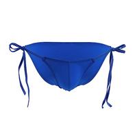 CEWIFO Slip Uomo Microfibra Intimo Sexy Lingerie Sensuale con Lacci Design Elegante Maschile Elasticizzato Comodo Modello Tinta Unita (Blue, One Size)