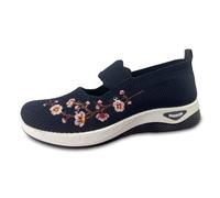 CEWIFO Sneakers Donna con Zeppa Scarpe Casual per Traspiranti Ricamo leggerezza e Confort Quotidiano Ideali Uso diario Vacanze Passeggiate (Dark Blue, 36)