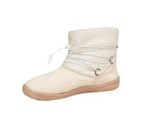 CEWIFO Stivali casual alti per autunno e inverno, stivaletti con suola in gomma resistente un comfort senza sforzo condizioni di neve (White, 41)