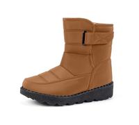 CEWIFO Stivali da neve invernali donna, caldi e foderati in pile, scarpe casual esterno per il comfort nelle giornate fredde (Yellow, 42)