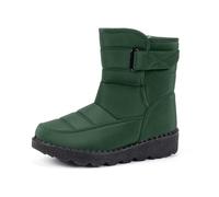 CEWIFO Stivali da neve invernali donna, caldi e foderati in pile, scarpe casual esterno per il comfort nelle giornate fredde (Green, 42)