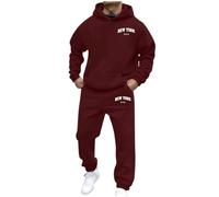 CEWIFO Tuta Invernale Moto Uomo 2 Pezzi in Pelle Divisibile Completo da Cerimonia Elegante Zip Up Hoodie Y2k Pantaloni Baggy Estivi