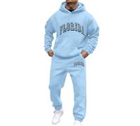 CEWIFO Tuta Uomo Invernale Completo da per Il Tempo Libero all'Aria Aperta, Elegante Set con Cappuccio E Stampa di Lettere Uscite Informali Un Comodo Abbigliamento Quotidiano. Ginnastica