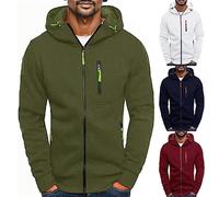 CEWIFO Varsity Jacket Uomo Giubbotto Pelle Invernale Cappotto Rosso Giacca da Sci Cappotti Lunghi Maglioni Eleganti Felpa con Cappuccio E Zip