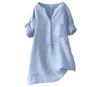 CEWIFO Women Shirts - Magliette Divertenti e Casual Oversize morbide con Maniche Corte Camicetta Ampia vestibilità Stile Moderno per Donne End Start# s#Prodotto ideato Che (Light Blue, XXXXXL)