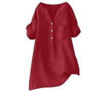 CEWIFO Women Shirts - Magliette Divertenti e Casual Oversize morbide con Maniche Corte Camicetta Ampia vestibilità Stile Moderno per Donne End Start# s#Prodotto ideato Che cercano (Red, XXXL)