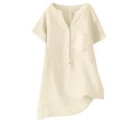 CEWIFO Women Shirts - Magliette Divertenti e Casual Oversize morbide con Maniche Corte Camicetta Ampia vestibilità Stile Moderno per Donne End Start# s#Prodotto ideato Che cercano (Beige, XXXL)