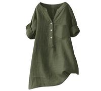 CEWIFO Women Shirts - Magliette Divertenti e Casual Oversize morbide con Maniche Corte Camicetta Ampia vestibilità Stile Moderno per Donne End Start# s#Prodotto ideato Che (Army Green, XXXXXL)
