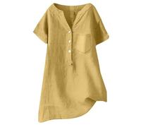 CEWIFO Women Shirts - Magliette Divertenti e Casual Oversize morbide con Maniche Corte Camicetta Ampia vestibilità Stile Moderno per Donne End Start# s#Prodotto ideato Che cercano (Yellow, XL)