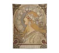 CEWO Poster con calendario zodiacale di Alphonse Mucha, con illustratori in stile Liberty, stampa artistica da parete, decorazione moderna per la casa, idea regalo, 76,2 x 101,6 cm