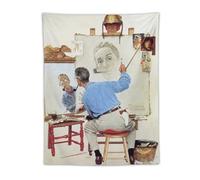CEWO Stampa artistica da parete con stampa artistica da parete di Norman Rockwell, con triplo autoritratto, idea regalo, 76,2 x 101,6 cm