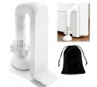 CEWROM Blocco porta portatile, blocco porta antieffrazione, dispositivo di sicurezza portatile, fermaporta regolabile, dispositivo di sicurezza per la protezione personale di hotel e viaggi (bianco)