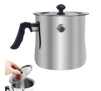 CEWROM Bollilatte 1,5L in Acciaio Inox con Coperchio - Pentolino Doppia Parete con Manico Antiscivolo, Cottura a Bagnomaria con Fischietto per Latte, Cioccolato, Pappe - per Gas, Induzione, Elettrico