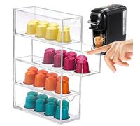 CEWROM Cassetto portaoggetti per capsule, contenitore trasparente in acrilico con cassetti, impilabile, per capsule di caffè, zucchero, cancelleria, cosmetici, gioielli