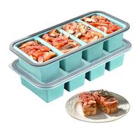 CEWROM Contenitori per il congelamento delle zuppe, in silicone, 2 pezzi, 250 ml, in silicone, con coperchio, grande stampo per cubetti di ghiaccio, contenitore in silicone impilabile per zuppa, brodo