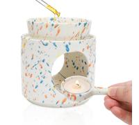 CEWROM Lampada profumata Tealight, lampada profumata per oli essenziali, diffusore di oli essenziali e cera profumata, ciotola rimovibile, superficie scanalata, aiuto per addormentarsi, regalo di