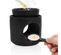 CEWROM Lampada profumata Tealight, lampada profumata per oli essenziali, diffusore di oli essenziali e cera profumata, ciotola rimovibile, superficie scanalata, aiuto per addormentarsi, regalo di