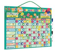 CEWROM Lavagna di Ricompensa Magnetica XL per Bambini - Sistema Montessori con Agenda Settimanale - Strumento Educativo per Responsabilità e ADHD - 150 Calamite Incluse