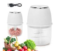 CEWROM Mini tritatutto elettrico, 350 ml, mini tritatutto portatile, taglia verdure da cucina con connettore USB, adatto per cipolle, frutta, noci, carne, aglio (bianco)