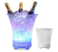 CEWROM Secchiello per ghiaccio a LED da 5 l, con cambio di colore multicolore, per feste, casa, bar, club, sfumature colorate, flash colorato, per raffreddare champagne, vino, bevande, birra, per