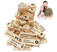 CEWROM The Lust Tower Blocks, San Valentino, torre di blocco, giochi di coppia, 48 pezzi, giochi tedeschi per coppie, Love & Naughty, torre impilabile in legno, gioco erotico, San Valentino, gioco di