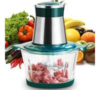 CEWROM Tritatutto Elettrico Professionale 400W, Frullatore Elettrico Multifunzione con Ciotola in Vetro da 2 Litri e 4 Lame in Acciaio Inox - Per Carne, Verdure, Noci, Omogeneizzati