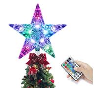 Cewuidy - Puntale USB per Albero di Natale, 21,6 cm, 10 LED, Multicolore, con Telecomando Versatile USB, Ottimo Accessorio per Decorazione Albero di Natale per Interni ed Esterni