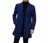 Cexiakong Cappotto di lana da uomo, a maniche lunghe, invernale, con colletto a risvolto, elegante, corto, slim fit, per le mezze stagioni, per autunno e inverno, per il tempo libero, caldo cappotto
