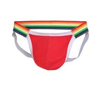 Cexiakong Costume da bagno da uomo Gay Pride Mutande Sexy Chic Slip, LGBT Arcobaleno a righe Tanga senza cuciture, colore neon, sexy, erotico, a vita bassa, comodo e arioso, O rosso., XL