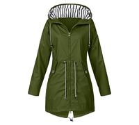 Cexiakong Giacca impermeabile da donna, con cappuccio, con tasche, per attività all'aria aperta, per le mezze stagioni, per tutti i giorni, viaggi, all'aperto, con tasche con cerniera, giacca per il