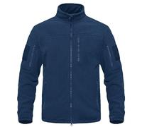 Cexiakong Giacca in pile da uomo per attività all'aria aperta, con chiusura lampo, calda, per l'inverno, per le mezze stagioni, per il tempo libero, O blu navy, L
