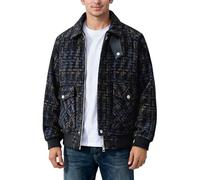 Cexiakong Giacca invernale da uomo per autunno e inverno, calda e spessa, per attività all'aria aperta, a maniche lunghe, senza cappuccio, colletto rovesciato, per il tempo libero, con tasche con