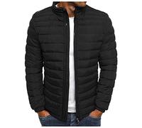 Cexiakong Giacca invernale da uomo, trapuntata senza cappuccio, piumino leggero, per escursioni, per le mezze stagioni, per l'autunno e l'inverno, comoda giacca softshell per le attività all'aria