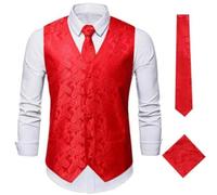 Cexiakong Giubbotto da uomo con glitter con papillon, senza maniche, con scollo a V, blazer, taglie forti, alla moda, da uomo, per carnevale, per matrimoni, feste, feste, discoteca