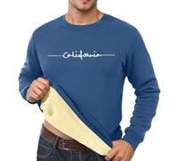 Cexiakong Maglione da uomo in pile, per il tempo libero, invernale, a maniche lunghe, girocollo, senza cappuccio, comodo, morbido, da uomo, a maniche lunghe, caldo, O blu scuro, L