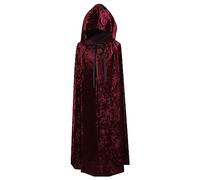 Cexiakong Mantello da ragazza, con cappuccio, per Halloween, per feste e carnevale, Halloween, per 14 anni, per feste, vino, Taglia unica