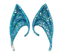 Cexiakong Orecchie da Elfo Morbide in Lattice, Azzurro, Taglia Unica per Elfi e Feste, Halloween, Accessori per Feste di Halloween, Unisex Giovani
