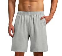 Cexiakong Pantaloncini casual da uomo, vestibilità comoda, con elastico in vita, per il tempo libero, O argento, XL