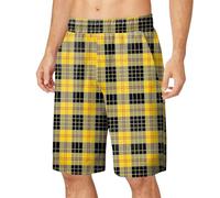 Cexiakong Pigiama a quadri, da uomo, vintage, baggy, traspiranti, bermuda cargo, per la birra, comodi, pratici, per il tempo libero, morbidi, da spiaggia, per l'Oktoberfest, O Gold, XXXL