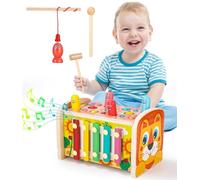 Cexovo 4 in 1 Giochi Montessori Giochi Montessori in Legno per Bambini Giocattolo Educativo in Legno Giocattoli Legno Cubo Multiattivita Giochi Montessori Bambini Regalo 3-5 Anni Ragazzi Ragazze