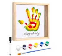 Cexovo Cornice per Impronte Mani Famiglia,Cornice Impronta Mani e Piedi Neonati,Family Handprint Kit Cornice Impronte Mani,con Spazio per 4 Impronte,6 colori,Perfetto Regalo Neonato Maschio e Femmina