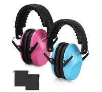 Cexovo Cuffie Antirumore Bambini 2 Pezzi Cuffie Antirumore Bambini Forti Cuffie Comode Pieghevoli Regolabili per Ragazzi e Ragazze dai 3 ai 16 Anni con 2 Pezzi di Borsa di Stoccaggio