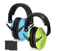 Cexovo Cuffie Antirumore per Lavoro 2 Pezzi Cuffie Antirumore Bambini Forti Cuffie Comode Pieghevoli Regolabili per Ragazzi e Ragazze dai 3 ai 16 Anni con 2 Pezzi di Borsa di Stoccaggio