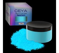 Ceya Polvere fosforescente blu fluorescente, 150 g, pigmento in polvere fosforescente, pigmento fluorescente per resina epossidica, per nail art, feste, artigianato fai da te