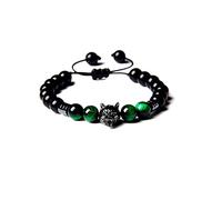 CEYIYA Bracciale vichingo con testa di lupo - Rock Wolf perline bracciali per uomo