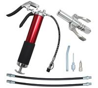 CeyKvo Pressa per grasso 8000 PSI con attacco rapido, nipplo per grasso ad alta pressione, set per cartuccia da 400 g, con tubo flessibile, tubo metallico, bocchino e ugello per ago